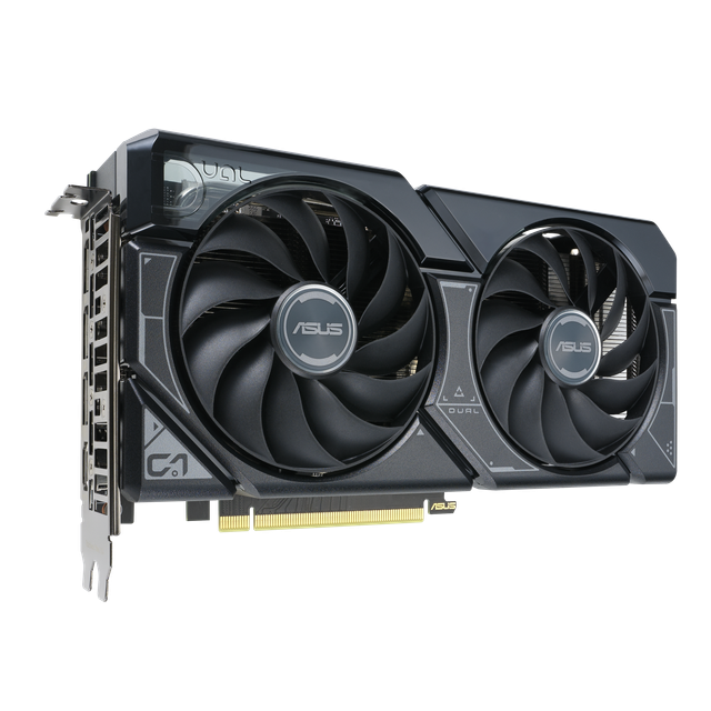 Asus Dual Ge Force Rtx 4060 Ti Graphics Card Hero Shot From the Front Side